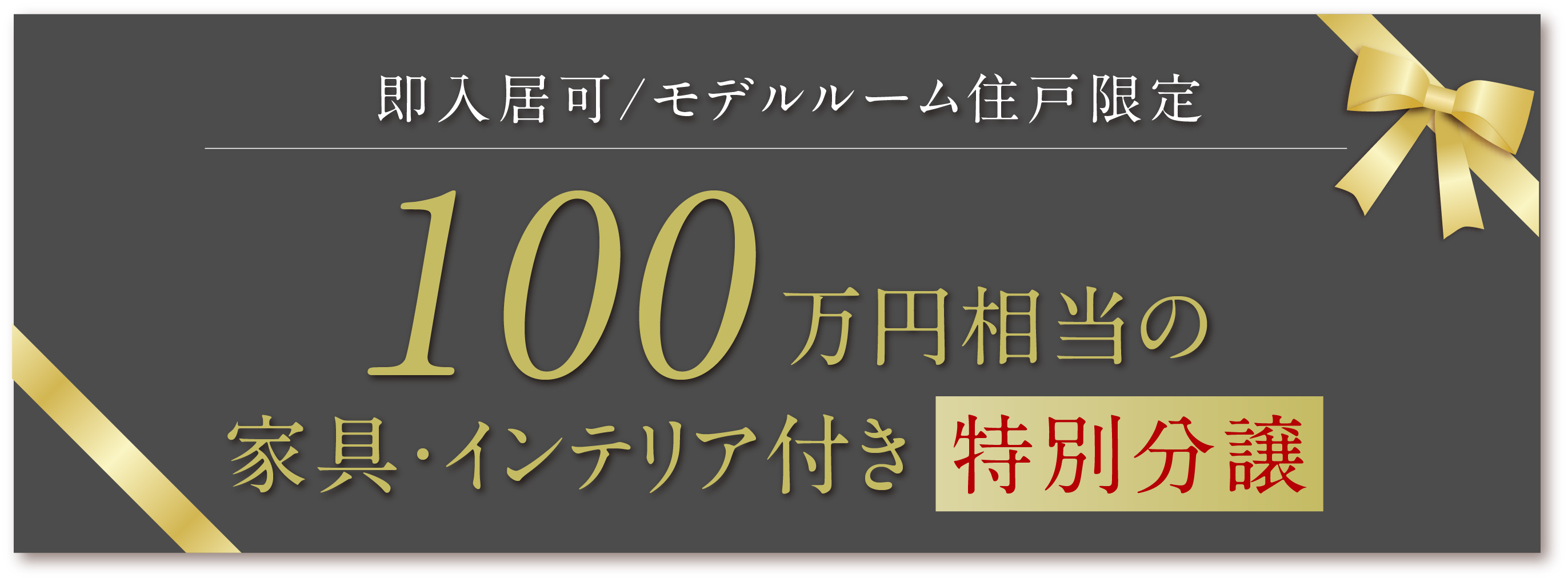 100万円相当の家具・インテリア付き特別分譲