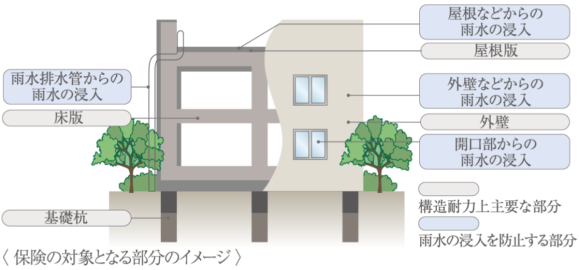 保険の対象となる部分のイメージ