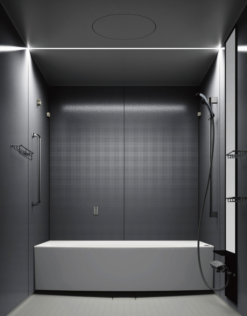 調光ライト付きバスルーム