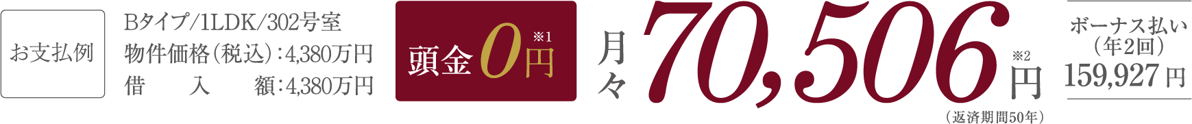 お支払い例