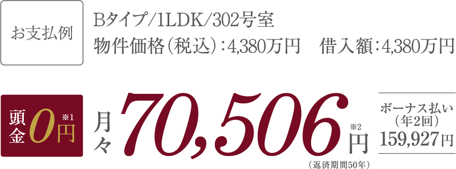 お支払い例