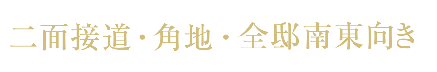 二面接道・角地 全邸南東向き